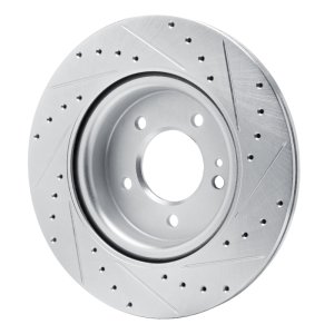 Mercedes-Benz G580 Brake Rotor (1) - Rear Left - R1 Concepts - Drilled & Slotted - Silver - `19-`25